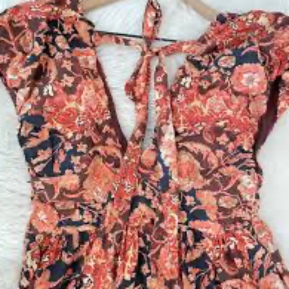 HOST PICK: Brand New BY ANTHROPOLOGIE PRINTED V-NECK BABYDOLL DRESS - Picture 7 of 12